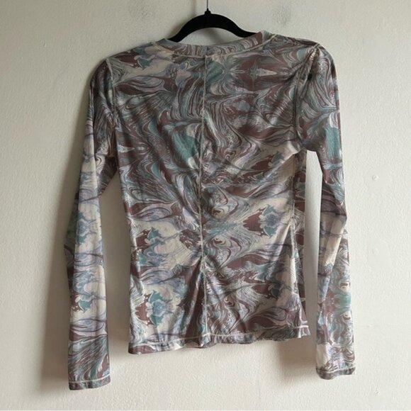 Free People Intimately Free Sz M Walk This Way Marble Sheer Top - Picture 6 of 8